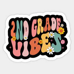 Retro 2nd Grade vibes back to school, teacher gift 1st day of school shirt first day Sticker